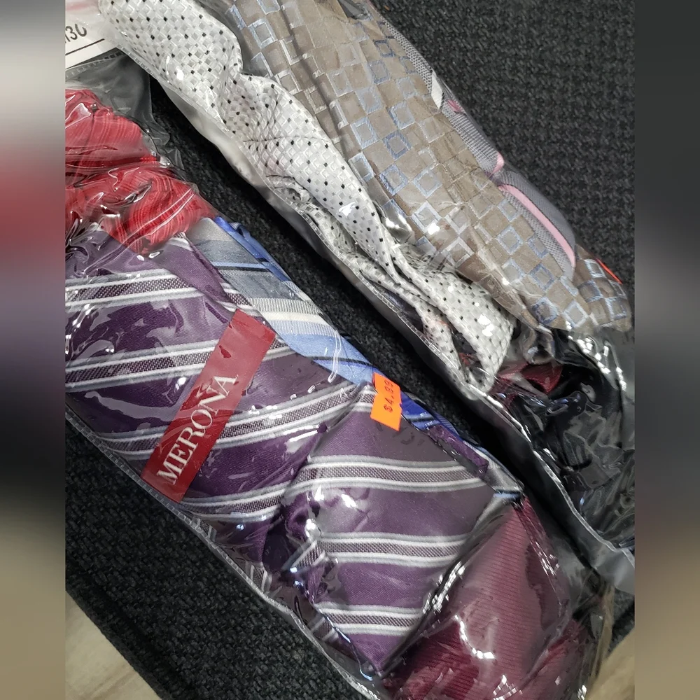 👔 Stylish Kids’ Tie Bundle – Red, Blue & Gray Patterns 👔
